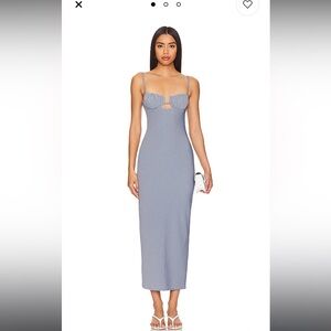 Montce Dark Denim Petal Long Slip Dress